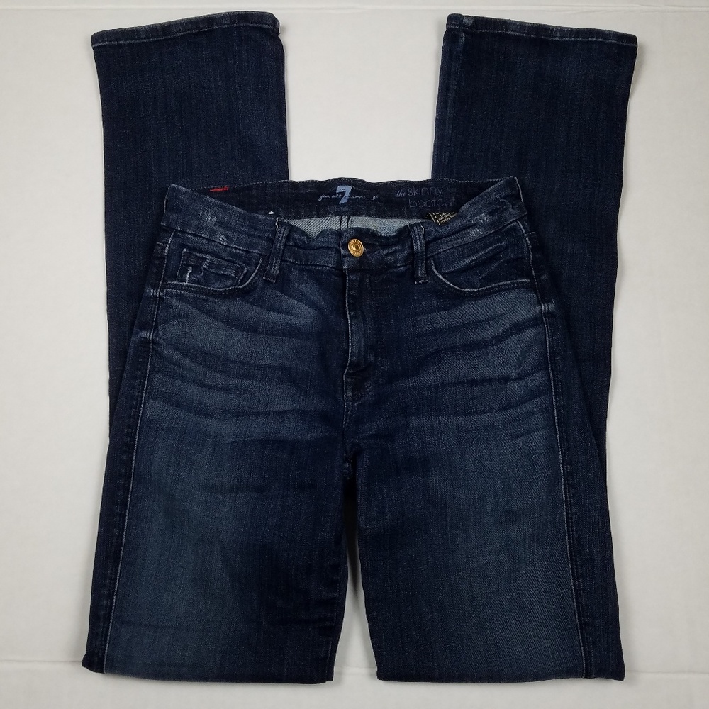 7FAM Distressed Skinny Bootcut Jeans